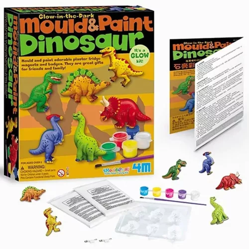 Dinoszaurusz gipszkiöntő készlet sötétben világító festékkel