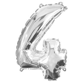 Számos fólia lufi ezüst színben – 4-es szám 32cm