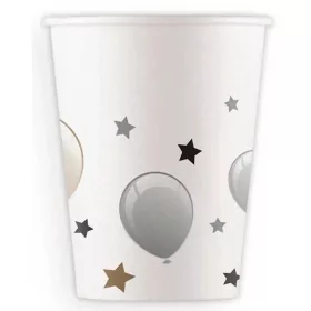 Ezüst színű 8 db-os papírpohár szett 200ml