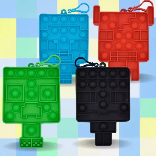 Minecraft Bubblers Mini Pop-it meglepetés kulcstartó 1db
