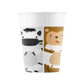 Vidám állatos papírpohár 8db-os szett 200ml