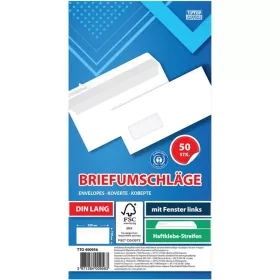   Spirit Fehér bal ablakos boríték LA/4 11x23cm 50db-os csomag
