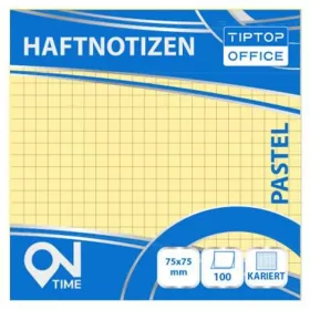  Spirit Kockás pasztell sárga 100 lapos öntapadós jegyzettömb 75x75mm