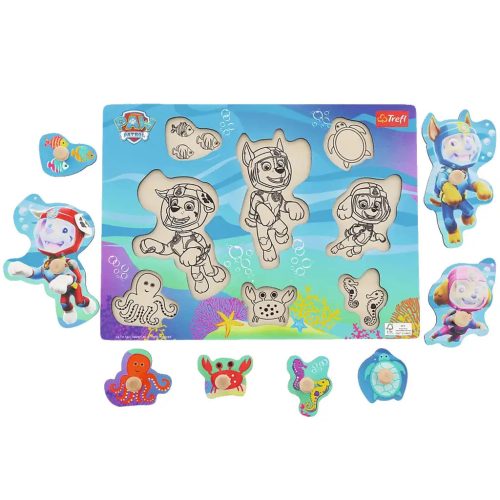 Mancs őrjárat búvárkutyusok bevetésen fa formaillesztő puzzle - Trefl