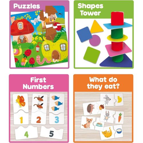 Carotina baby Készségfejlesztő játékgyűjtemény kicsiknek 10 különböző játékkal - Lisciani