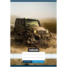   Nebulo: Tűzött 3. osztályos off road terepjáró mintás vonalas füzet 12-32 A/5