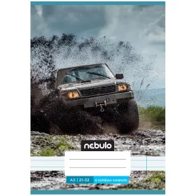   Nebulo: Tűzött 4. osztályos off road terepjáró mintás vonalas füzet 21-32 A/5