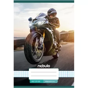 Nebulo Tűzött versenymotor mintás kockás füzet 27-32 A5