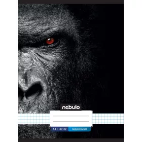 Nebulo: Tűzött kockás gorilla mintás füzet 87-32 A/4