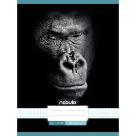 Nebulo: Tűzött kockás füzet gorilla mintás 87-32 A/4