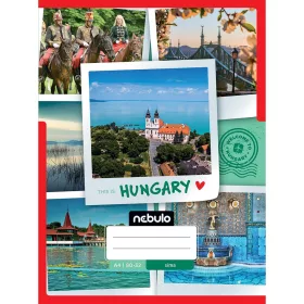 Nebulo: Tűzött sima Magyarország mintás füzet 80-32 A/4