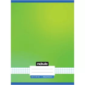   Nebulo: Tűzött kockás friss zöld színű füzet 87-32 A/4