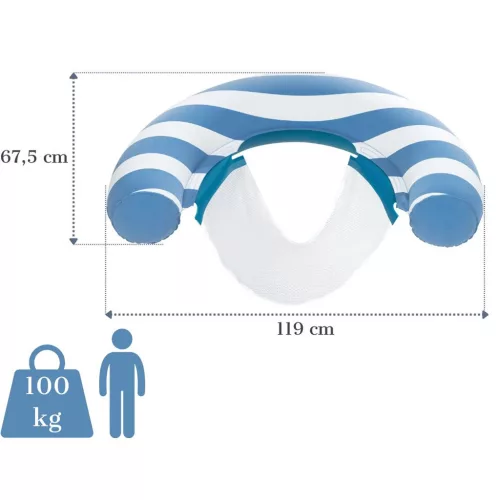 Bestway: Comfort Plush csíkos felfújható úszó fotel 119cm