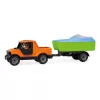 Lena: Truckies Pick-up autó csónakutánfutóval és vitorlás hajóval dobozos 35cm