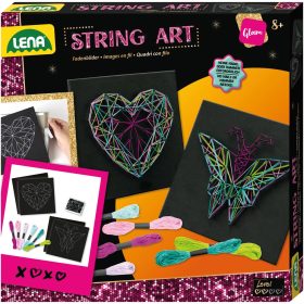 LENA Kreatív fonalkép készítő szett pillangó és szív mintával