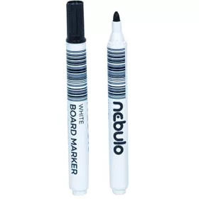   Nebulo: WhiteBoard marker kúpos hegyű táblafilc fekete színben