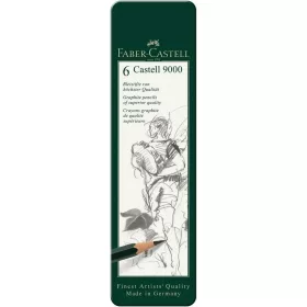 Faber-Castell Castell 9000 Grafitceruza 6db-os szett fém dobozban