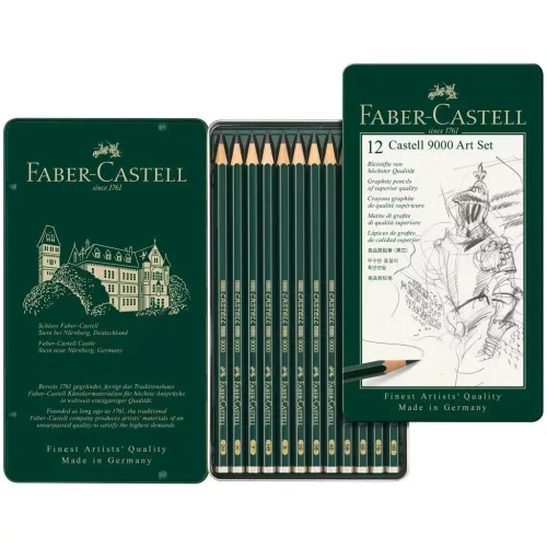 Faber-Castell Castell 9000 Grafitceruza 12db-os szett fém dobozban