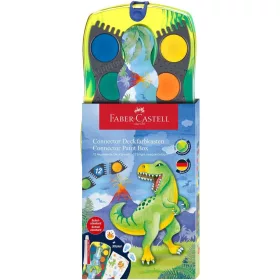   Faber-Castell: Connector 12db-os vízfesték készlet összeilleszthető palettákkal, dinoszauruszos