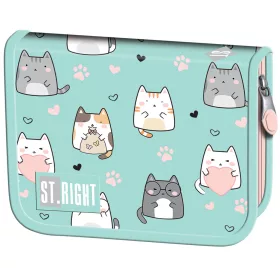   St.Right Charming Cats cicás kihajtható tolltartó PC03 20,5x14x3,5cm