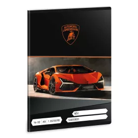   Ars Una: Narancssárga Lamborghini A/5 1.osztályos vonalas füzet 14-32