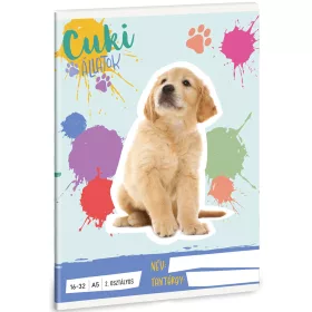   Ars Una: Cuki Állatok - Golden retriever 2. osztályos vonalas füzet A/5 16-32