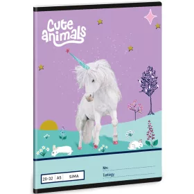   Ars Una: Cute Animals - Unikornis mintás sima füzet A/5 20-32