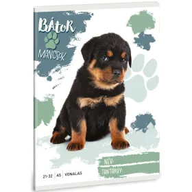   Ars Una: Bátor Mancsok - Rottweiler vonalas füzet A/5 21-32