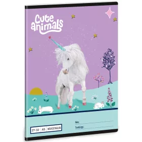   Ars Una: Cute Animals unikornis mintás kockás füzet A/5 27-32