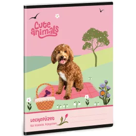   Ars Una: Cute animals Doggie kutyás leckefüzet 38 lapos A/5