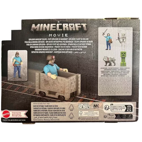 Minecraft A Film - Steve és a bányakocsi játékszett - Mattel