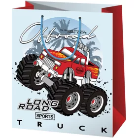 Cardex Monster Truck autós piros-fehér közepes méretű ajándéktáska 178x10x23cm