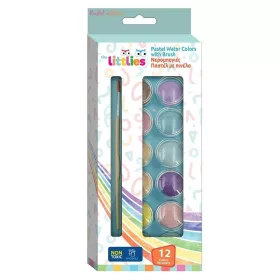   The Littlies: Vízfesték 12db pasztell színnel és ecsettel