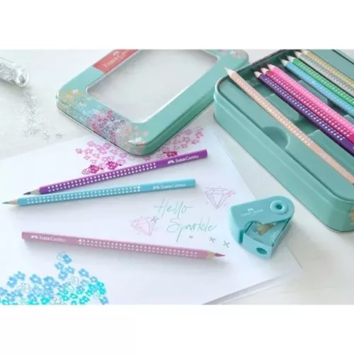 Faber-Castell: Sparkle színesceruza szett – 20 darabos fém díszdobozos