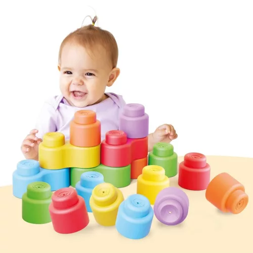 Quercetti Momy Soft 28 db-os puha építőkocka szett