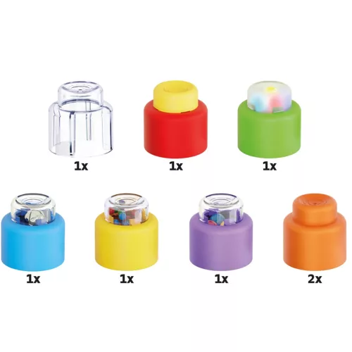 Quercetti Momy Soft 8 db-os szenzoros puha építőkocka szett fénnyel és hanggal