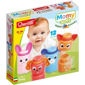 Quercetti Momy Soft boldog állatok 12 db-os puha építőkocka szett