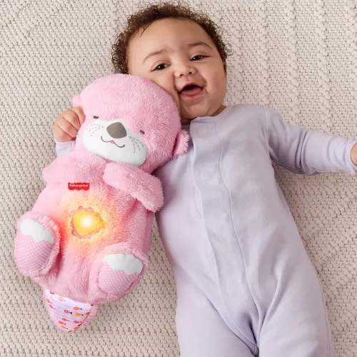Fisher-Price Rózsaszín szunyókáló vidra funkciókkal - Mattel