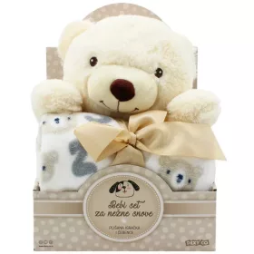 SweetDreams Takaró és plüss maci bézs színben