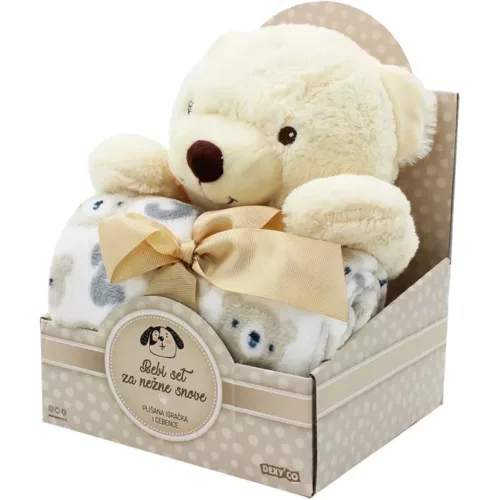 SweetDreams Takaró és plüss maci bézs színben