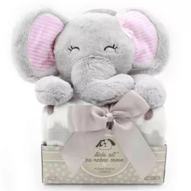SweetDreams Takaró és plüss elefánt szürke színben