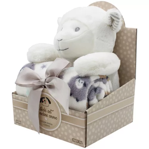 SweetDreams Takaró és plüss bárány fehér színben