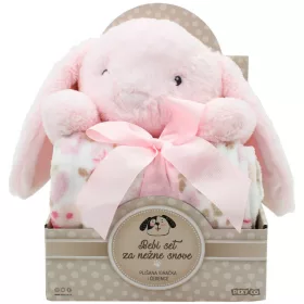SweetDreams Takaró és plüss nyuszi rózsaszín színben