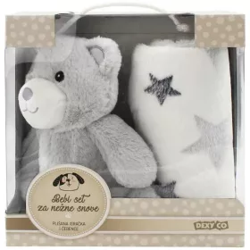 SweetDreams: Takaró és plüss maci szürke színben