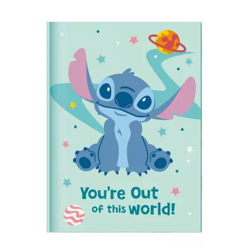 Luna Disney Stitch Titkos napló lakattal és pom-pomos tollal 12x18cm 60 lapos