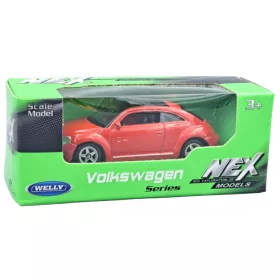 Welly Volkswagen Bogár modern piros kisautó modell 1/64