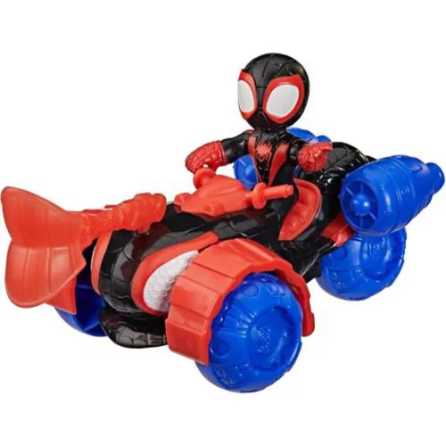 Póki és csodálatos barátai Miles Morales figura Techno-Racer járművel - Hasbro