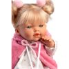 Llorens Roberta 33cm-es baba cumival pink mellényben
