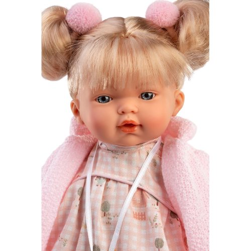 Llorens Roberta 33cm-es baba cumival rózsaszín kardigánban