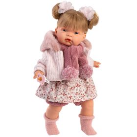 Llorens Joelle 38cm-es síró baba bojtos sállal